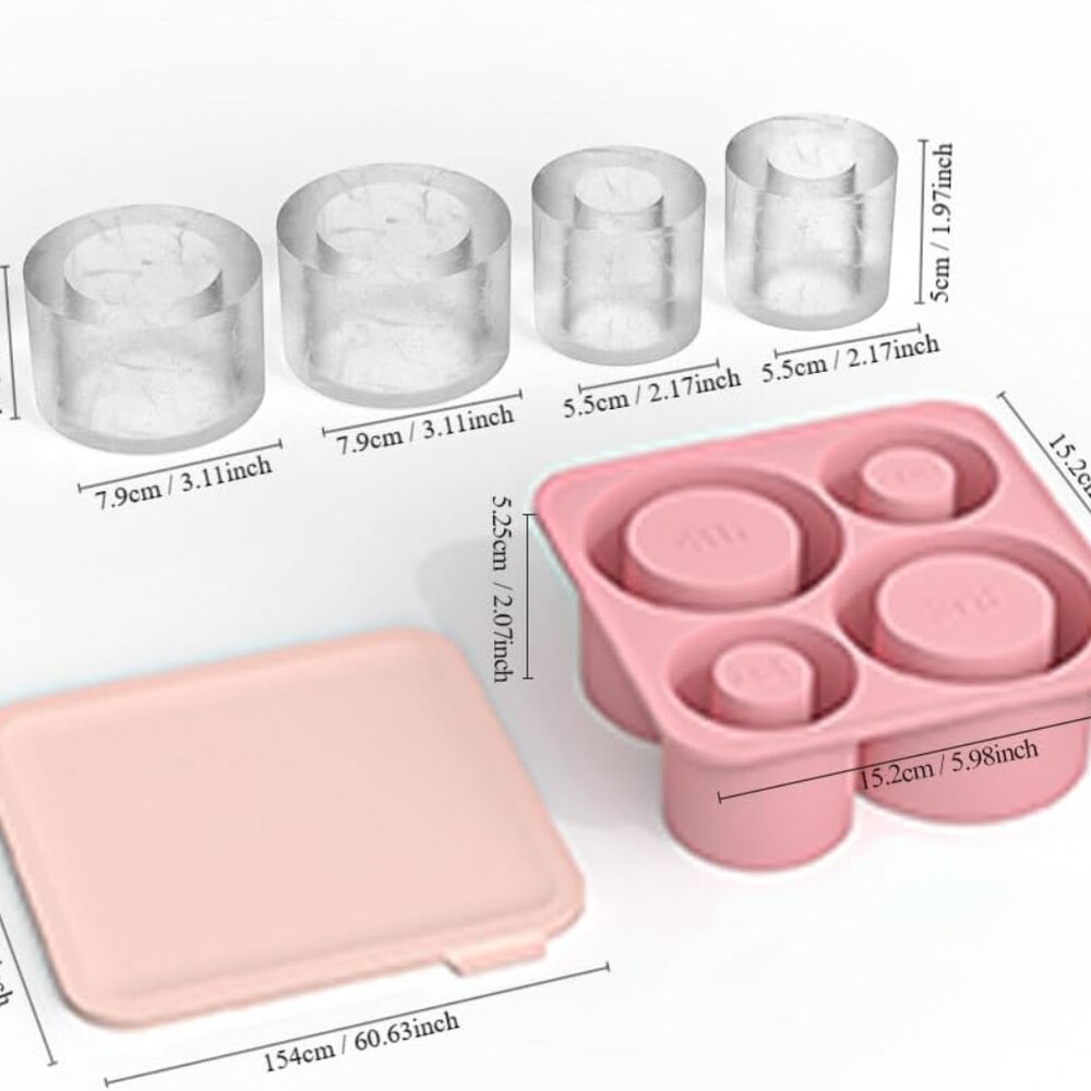 Silicone Ice Mold Ice Cubes for Stanley Tumbler, Pink - Picture 2 of 11